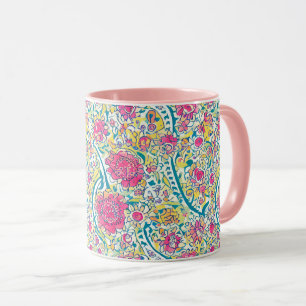 Caneca Padrão Árabe Floral Rosa