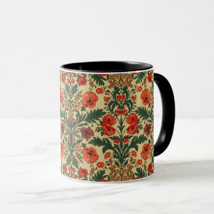 Caneca Padrão Art Nouveau Floral Papoulas de William Morr