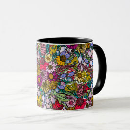 Caneca Padrão Australiano de Jardim de Flor Selvagem