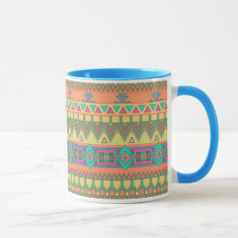 Caneca Padrão Aztec Colorido