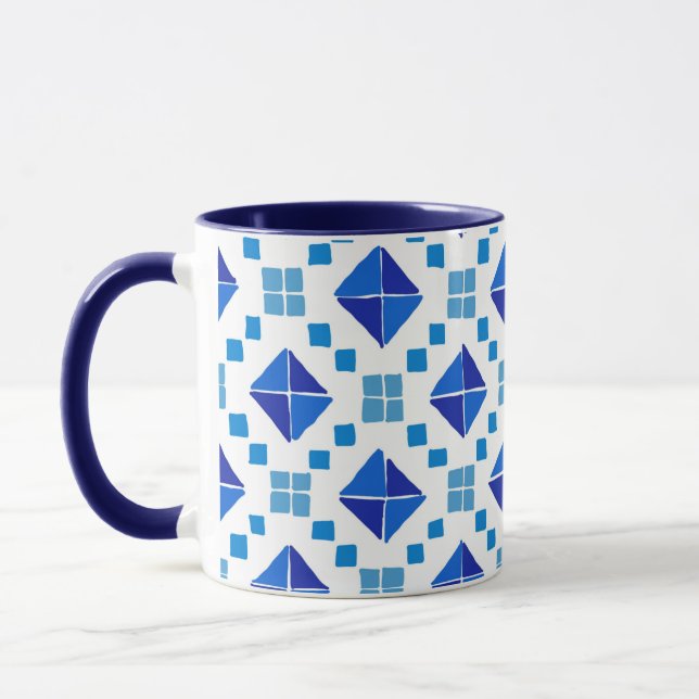 Caneca padrão azul (Esquerda)