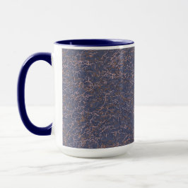 Caneca Padrão Azul de Arte de Thread Simples