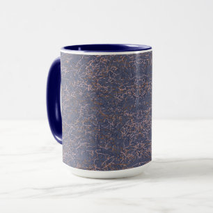Caneca Padrão Azul de Arte de Thread Simples
