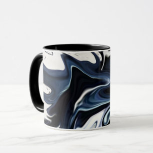 Caneca Padrão azul desfocado