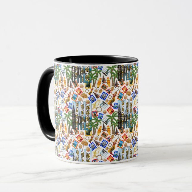 Caneca Padrão Bali de Destino de viagem (Frente Esquerda)