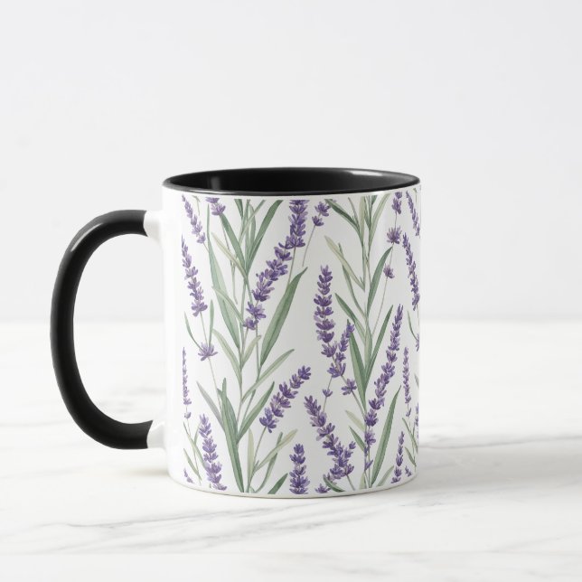 Caneca Padrão Botânico de Lavanda (Esquerda)