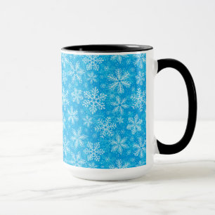 Caneca Padrão branco de flocos de neve