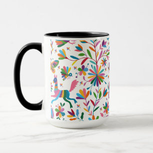Caneca Padrão Brilhante do estilo Otomi mexicano