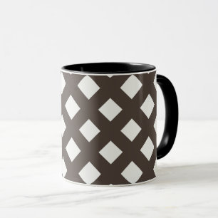 Caneca Padrão Brown e Cream Gingham