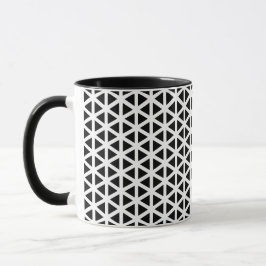 Caneca Padrão Chevron preto e branco