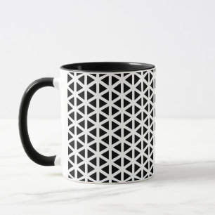 Caneca Padrão Chevron preto e branco