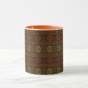 Caneca Padrão clássico de outono/ilhas frias/colorwork