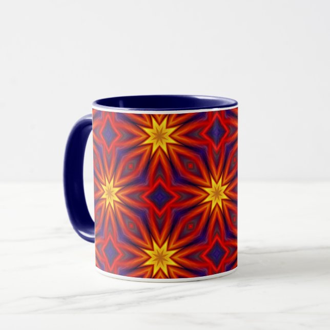 Caneca Padrão Colorido Abstrato (Frente Esquerda)