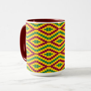 Caneca Padrão Colorido Africano Kente
