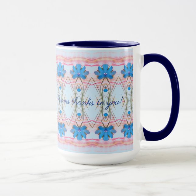Caneca Padrão com rosa e azul (Direita)