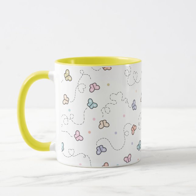 Caneca Padrão contínuo de borboleta (Esquerda)