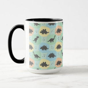 Caneca Padrão contínuo de silhueta de dinossauro pré-hist