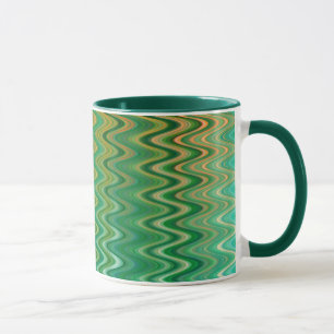 Caneca Padrão Cor Verde Laranja Zigzag
