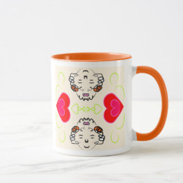 Caneca Padrão Corações Fofos