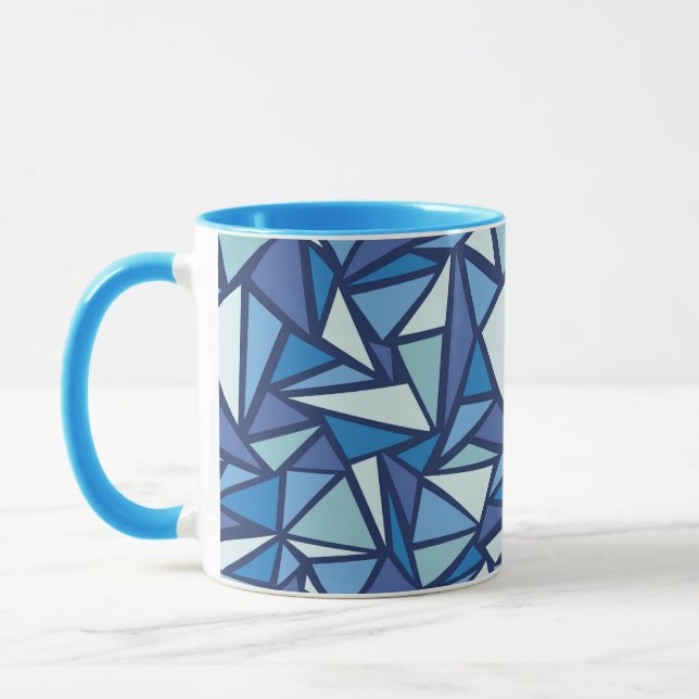 Caneca Padrão Crítico de Gelo Abstrato azul (Esquerda)