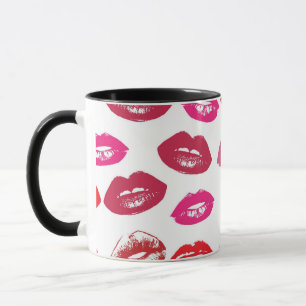 Caneca Padrão da boca vermelha personalizado