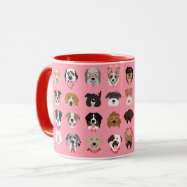 Caneca Padrão da face do Namorados do cão