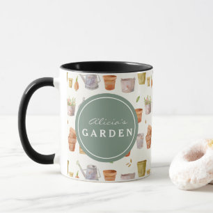 Caneca Padrão da ferramenta de jardinagem de aquarelas