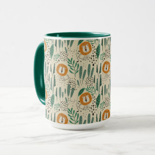 Caneca Padrão da Floresta Tropical Selvagem de Leão-de-Dó
