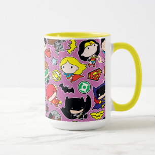 Caneca Padrão da Liga da Justiça Chibi em Roxo