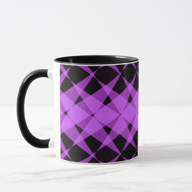 Caneca Padrão das estrelas pretas e roxas (Esquerda)