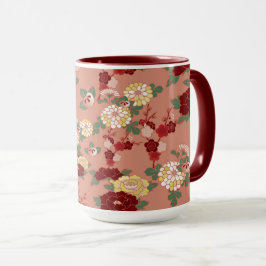 Caneca padrão das flores do dia dos namorados