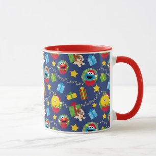 Caneca Padrão das Luzes de Natal da Rua Sésame