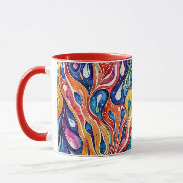 Caneca Padrão de abstrato 1196 com arte fluida - Mug (Esquerda)
