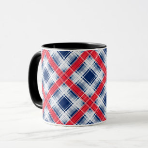 Caneca Padrão de abstrato com linha de xadrez sem costur