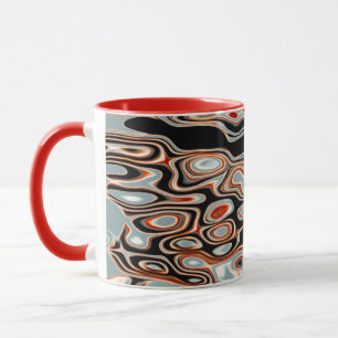 Caneca Padrão de Abstrato de Água Colorida Retroativa