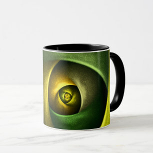 Caneca Padrão de Abstrato de Arte Floral Moderna Verde #2