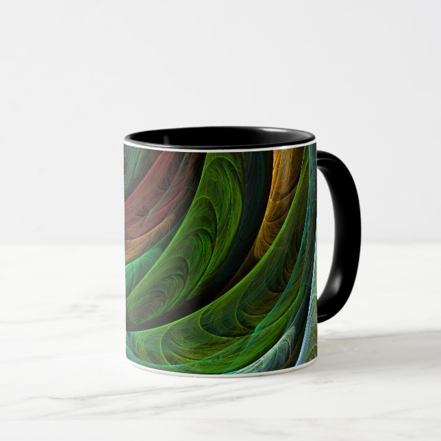 Caneca Padrão de Abstrato de Arte Moderna com Glória de C (Frente Esquerda)