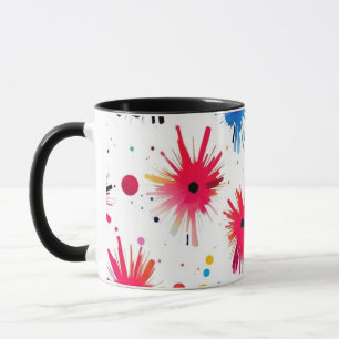 Caneca Padrão de Abstrato de Burst Vibrante