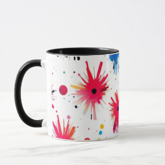 Caneca Padrão de Abstrato de Burst Vibrante
