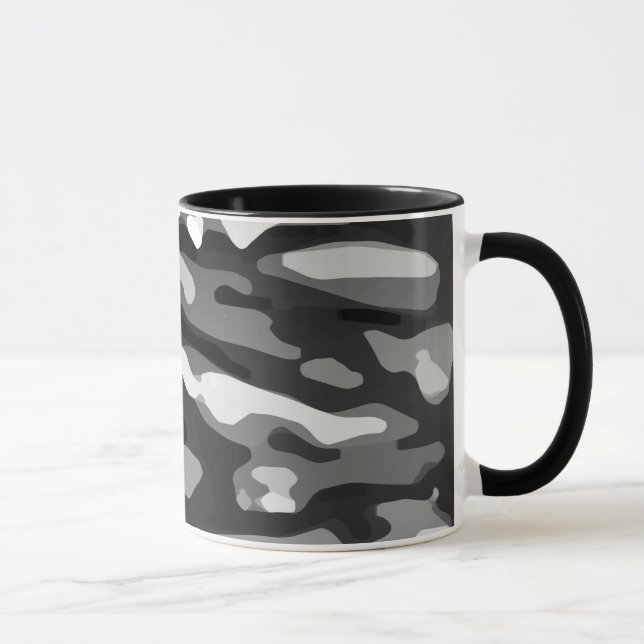 Caneca Padrão de Abstrato de Cinza de de de de de Trendy  (Direita)
