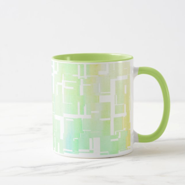 Caneca Padrão de Abstrato multicoloração do Pastel Rustic (Direita)