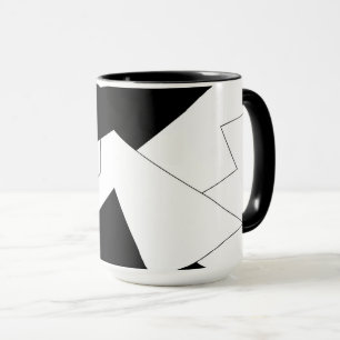 Caneca Padrão de abstrato - preto e branco