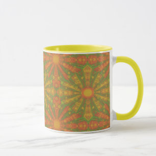 Caneca Padrão de abstrato "Sunshine" em laranja e amarel