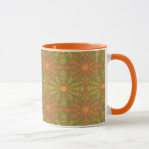 Caneca Padrão de abstrato "Sunshine" em laranja e amarelo