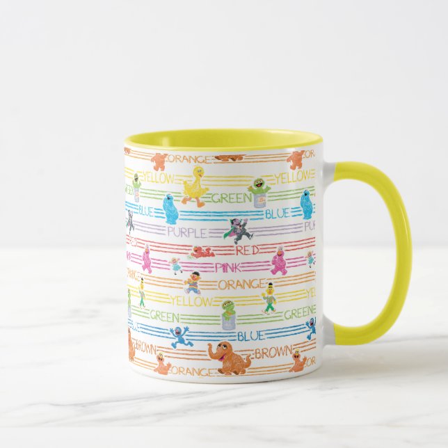 Caneca Padrão de Amigos de Sesame com Cores de Arco-íris (Direita)