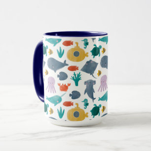 Caneca Padrão de Animais do Oceano Cáutico