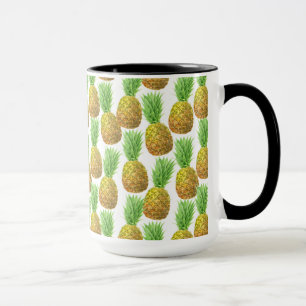 Caneca Padrão de aquarela de abacaxi