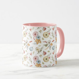 Caneca Padrão de Aquarela de outono elegante