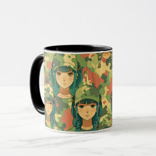 Caneca Padrão de aquarela de veleiro com velas escarlates