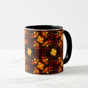 Caneca Padrão de Arte Abstrata Boho Moderno Elegante Dour